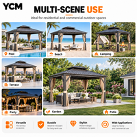 Pergola moderne de qualité supérieure résistante aux intempéries avec double toit en alliage d'aluminium pour la cour, le patio, les zones de cuisson en plein air et les barbecues