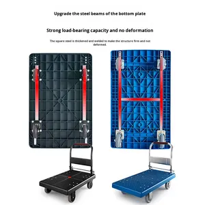 <span class=keywords><strong>Brouette</strong></span> pliable robuste à 4 roues avec cadre en fer solide, capacité <span class=keywords><strong>de</strong></span> 500 kg, idéale pour les déplacements et l'utilisation en intérieur - Product Image 2