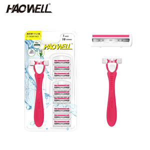 Maquinilla de Afeitar Manual de Triple Hoja HAOWELL K02 302 para Hombre con Mango de Plástico, Paquete Económico Grande 1+10 - Product Image 6