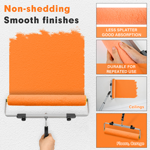 पेंट रोलर 12 इंच 18 इंच समायोज्य भारी शुल्क ब्रश हाथ उपकरण उच्च पहुंच एक्सटेंशन पोल के साथ - Product Image 3