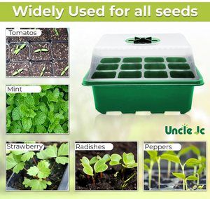 Bandeja de cultivo de <span class=keywords><strong>semillas</strong></span> de plantas de vivero de jardín, tapa de 12 /6 celdas, Kit de bandeja de inicio de plántulas de germinación con luz de cultivo de cúpula, humedad ajustable - Product Image 6