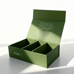 กล่องของขวัญปิดด้วยแม่เหล็ก กระดาษเนื้อสัมผัสสีเขียว - Product Image 4