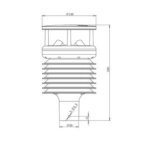 Estação meteorológica Rs485 agricultura psto solar compacto 6 elementos ultra-sônicos pressão da temperatura do ar e vento anemômetro palhetas - Product Image 2
