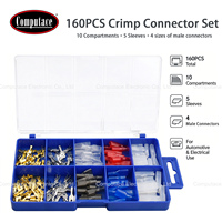 Kit d'assortiment de 160 connecteurs à sertir mâles SOCARO en laiton, bornes à fourche isolées 0,5-2,5 mm pour câblage automobile