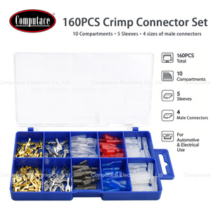160Pcs Male <b>Crimp</b> Barrel Connector Assortment Kit, Insulated Electrical Spade Terminals with Storage Box for Auto Wiring Repair - Product Image 4
