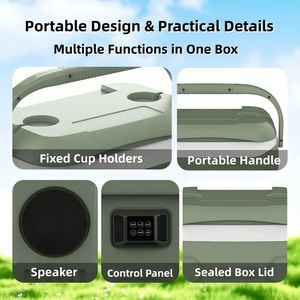28L Lightweight Speaker Camping <b>Cooler</b> <b>Box</b> Insulated Portable <b>Ice</b> <b>Cooler</b> for Outdoor Picnics, Gatherings, Road Trips & Travel - Product Image 4