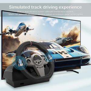 Volante de Carreras para Juegos con Palanca de Cambios y Pedales 270 °   Volante de Carreras para PS3/PS4/Switch/<span class=keywords><strong>Xbox</strong></span> One/<span class=keywords><strong>Xbox</strong></span> <span class=keywords><strong>Series</strong></span> X/<span class=keywords><strong>S</strong></span> - Product Image 5