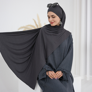 Loriya Mode Vêtements Islamiques Robes pour Femmes Coton Jersey <span class=keywords><strong>Hijab</strong></span> Écharpe Abaya Femmes Grand <span class=keywords><strong>Hijab</strong></span> Khimar Foulard Grande Taille - Product Image 3