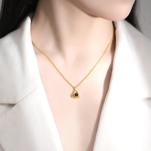 Collier pendentif en acier inoxydable avec projection de photos de cœurs, cadeau romantique et sentimental pour <span class=keywords><strong>couple</strong></span>, anniversaire, chrétien, or, bricolage - Product Image 4