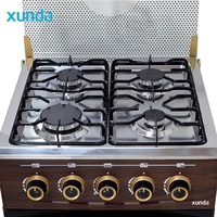 Cuisinière à gaz Xunda 20 pouces à grain de bois, 4 brûleurs de haute qualité avec four et grill intégrés pour la maison, vente directe d'usine