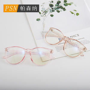 แว่นตาออพติคอลทรงกลมใสสำหรับผู้หญิง ป้องกันแสงสีฟ้า รุ่น 2056 กรอบใส น้ำหนักเบา - Product Image 2
