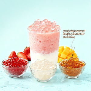 Ingrédients pour Bubble Tea au Goût de Raisin Vert, Faible en Graisse, Sucré, Cristaux de Konjac, avec Sucre en Sachet, Personnalisation Possible - Product Image 2