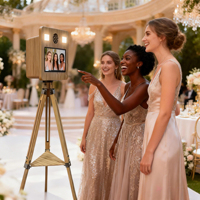 Boîtier de photomaton en bois vintage pour iPad, style rétro, pour mariage, vente en gros