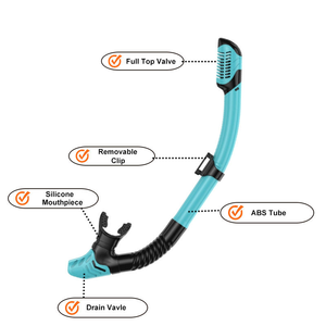 أنبوب تنفس مضاد للتسرب خفيف الوزن ومريح ومتين مع فوهة سيليكون قابلة للتعديل للسباحة والغوص للبالغين - Product Image 5