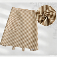 Tablier court de cuisine en coton pur rayé avec poche, durable et personnalisé, pour hôtel, café, restaurant, cuisinier, chef, nettoyage