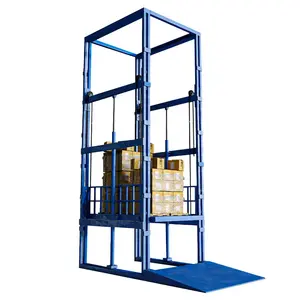 300kg-6000kg vertical outdoor two/four post cargo lift hydraulic guide rail freight elevator cargo lift with CE