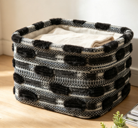 Tissu jacquard creux de haute qualité en stock, matière en laine tissée pour vêtements, chaussures, chapeaux et sacs pour femmes