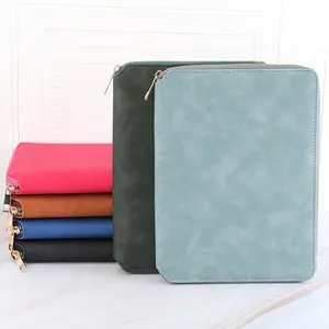 Hot Selling A5 Leder beschichteter Budget binder mit benutzer definiertem Logo Erhältlich des gefütterten Schreib blocks für Notizen als Binder Wallet