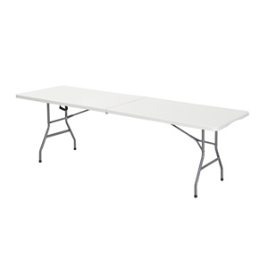 <span class=keywords><strong>Mesa</strong></span> <span class=keywords><strong>Plegable</strong></span> Portátil de HDPE Blanca para Exteriores, Resistente, de 8 pies (<span class=keywords><strong>240</strong></span> <span class=keywords><strong>cm</strong></span>), con Asa, Imitación Plástico - Product Image 6
