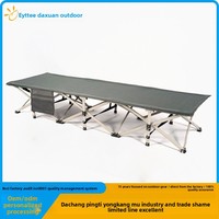 Lit de camp pliable Daxuan Outdoor à quatorze points d'ancrage, en tissu Oxford 600D, avec cadre en fer, taille 190 cm, pour loisirs en extérieur