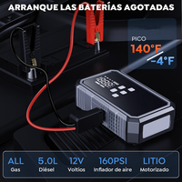 Démarreur de moto portable ODM personnalisé 1000A 10000mAh 12V 6-en-1 avec compresseur d'air 150PSI, gonfleur de pneus et éclairage LED intelligent