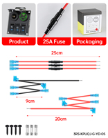 Panneau d'interrupteurs à bascule LED 3 voies DC12~24V avec charge rapide USB PD30W et prise allume-cigare 36W pour bateaux, camping-cars, yachts et caravanes