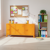 Armoire de rangement en acier pour la maison et le bureau, 3 portes et étagères réglables, organiseur de bureau en acier durable pour documents et livres