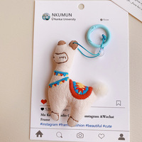 Porte-clés en tissu de la série de poupées animales mignonnes, pendentif de sac en forme de pingouin en tissu, petit porte-clés ours de dessin animé