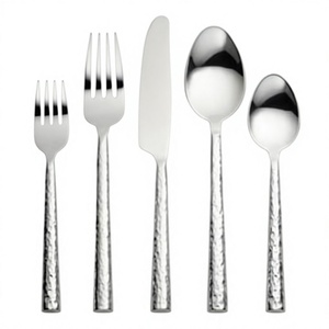 New Arrival2024 Luxury 5 Pcs Silver Stainless Steel Designer 304 SS Cutlery Flatware Silverware Tableware Party <b>STAR</b> CRAFTS - Product Image 1