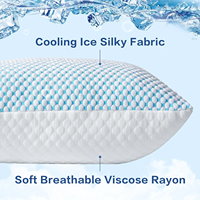 Oreiller ferme en mousse à mémoire de forme déchiquetée, réglable en hauteur, rafraîchissant et respirant pour dormir, taille Queen, lot de 2