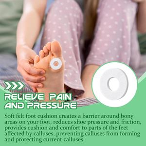 Bantalan bantalan jagung bulat 36 buah, bantal kalus berperekat, bantalan kalus jagung lembut untuk pria wanita, penghilang nyeri kaki jari kaki - Product Image 6