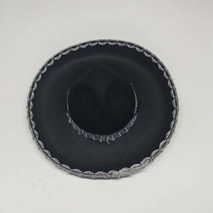 Sombrero Fedora Negro Minimalista y Elegante con Ala Estrecha y Ribete Plateado, Ajustable, Unisex, para Disfraces de Halloween, Actuaciones, Estilo Casual de Negocios - Product Image 3