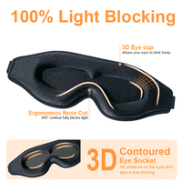 Masque de sommeil OEM en mousse à mémoire de forme, contour 3D concave, occultant, pour la nuit