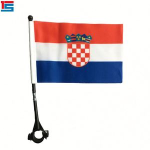 Drapeaux de vélo de l'Albanie 6*8 pouces 100% polyester, vente en gros pour événements sportifs, décorations éducatives intérieures et extérieures - Product Image 4