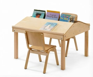 Tavolo da Lettura per Bambini dal Design Moderno, Set Scrivania <span class=keywords><strong>e</strong></span> Sedia in Legno per Asilo Nido <span class=keywords><strong>e</strong></span> Scuola Materna - Product Image 1