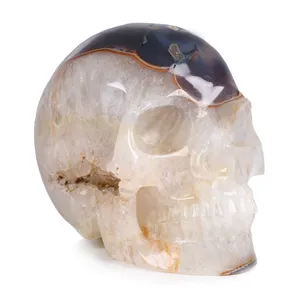 Mr. Skull 5,0 Zoll Geodo Achat Schädel Kristall Heils teine Kristalls chädel geschnitzt für Crystal Crafts Weihnachts geschenk