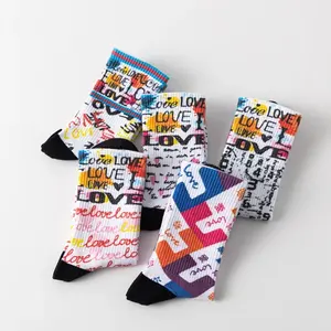 Лучшие унисекс 3D-носки с принтом забавные новые эластичные чулки с горячим тиснением сублимационные носки