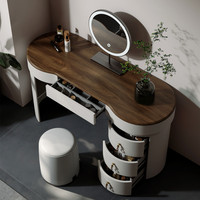 Table de maquillage et commode de chambre haut de gamme en bois de pin massif, style rétro français, avec rangement durable et écologique