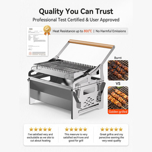 Parrilla de Carbón de Acero Inoxidable 304 de Gran Capacidad con Rotación Automática y Asador Desmontable Tipo Flip - Product Image 3