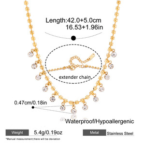 Collana Girocollo Minimalista ERESI in Acciaio Inossidabile Placcato Oro 18K PVD con Zirconi, <span class=keywords><strong>Gioielli</strong></span> che non si ossidano - Product Image 6