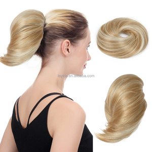 AliLeader Queue de cheval courte Extensions de <span class=keywords><strong>cheveux</strong></span> en forme de <span class=keywords><strong>chignon</strong></span> Tousled Updo Hairpieces Hair Bun Ponytail Natural Wave Bun Hair Pieces for Women - Product Image 2