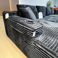 Canapé d'angle modulaire en forme de U, canapé-lit moderne en velours côtelé pour hôtel et villa, salon, chambre à coucher