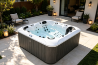 Bain à remous de luxe en acrylique, spa à domicile, système de contrôle Balboa, avec chauffe-eau, baignoire d'hydrothérapie extérieure