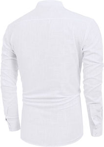 Camicie Henley vendita abbigliamento estivo <span class=keywords><strong>uomo</strong></span> <span class=keywords><strong>lino</strong></span> tinta unita camicie oversize a <span class=keywords><strong>manica</strong></span> <span class=keywords><strong>corta</strong></span> per gli uomini - Product Image 5