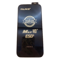 Protection d'écran en verre trempé transparent MILAKE ESD MAX HD+ avec colle intégrale pour téléphone portable, accessoires mobiles pour iPhone 15 16 Pro Max