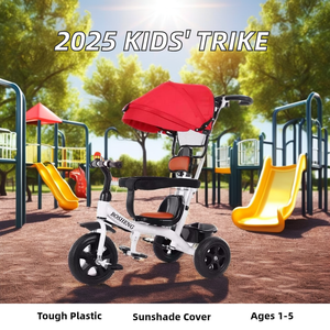 2025 <span class=keywords><strong>poussette</strong></span> de bébé de tricycle en plastique pour enfants à la mode avec parasol pour 1-5 ans beau prix - Product Image 5
