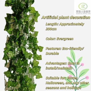 200cm verde artificial rábano hoja hiedra vid/hogar/jardín/oficina/boda/pared/Decoración de Pascua planta verde - Product Image 2