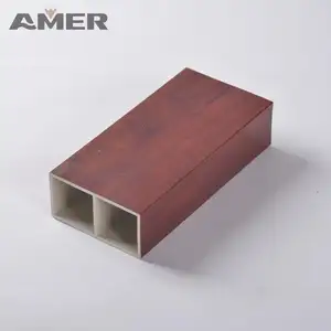Amer factory easy installation aluminum composite timber tube wpc timber tube outdoor connects