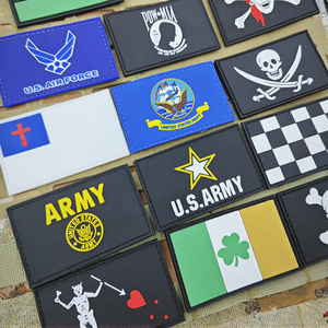 Tiga dimensi ramah lingkungan Veteran Amerika lencana kain kepar PVC karet silikon tali tempelan kait untuk pakaian taktis - Product Image 3