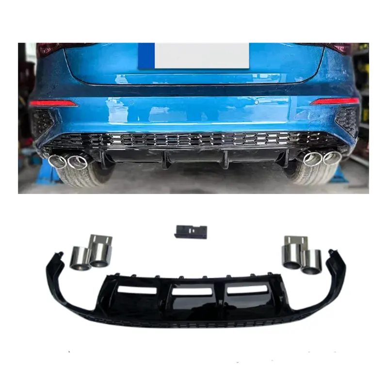 Automotive Parts Rear Bumper Lip For 2020-2022 Audi A3 8Y Upgrade Audi S3 Rear Diffuser 2022 Audi A3 Diffuser